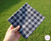 Men’s Plaid Cotton Handkerchief – Classic Blue Check Pocket Hanky