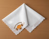 Happy Thanksgiving Embroidered White Handkerchief – Scallop Finish