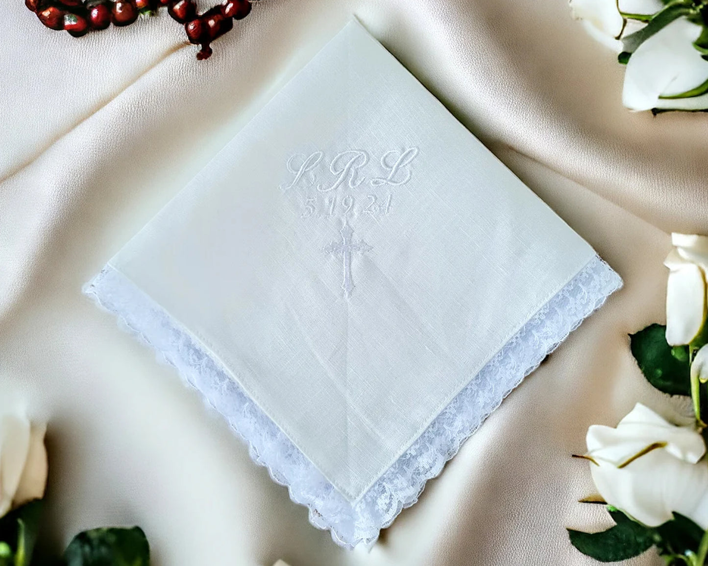 Wedding Embroidered Handkerchief for Bride & Groom