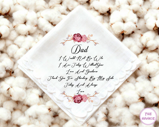 Custom Dad Sentiment Wedding Handkerchief – Personalized Gift