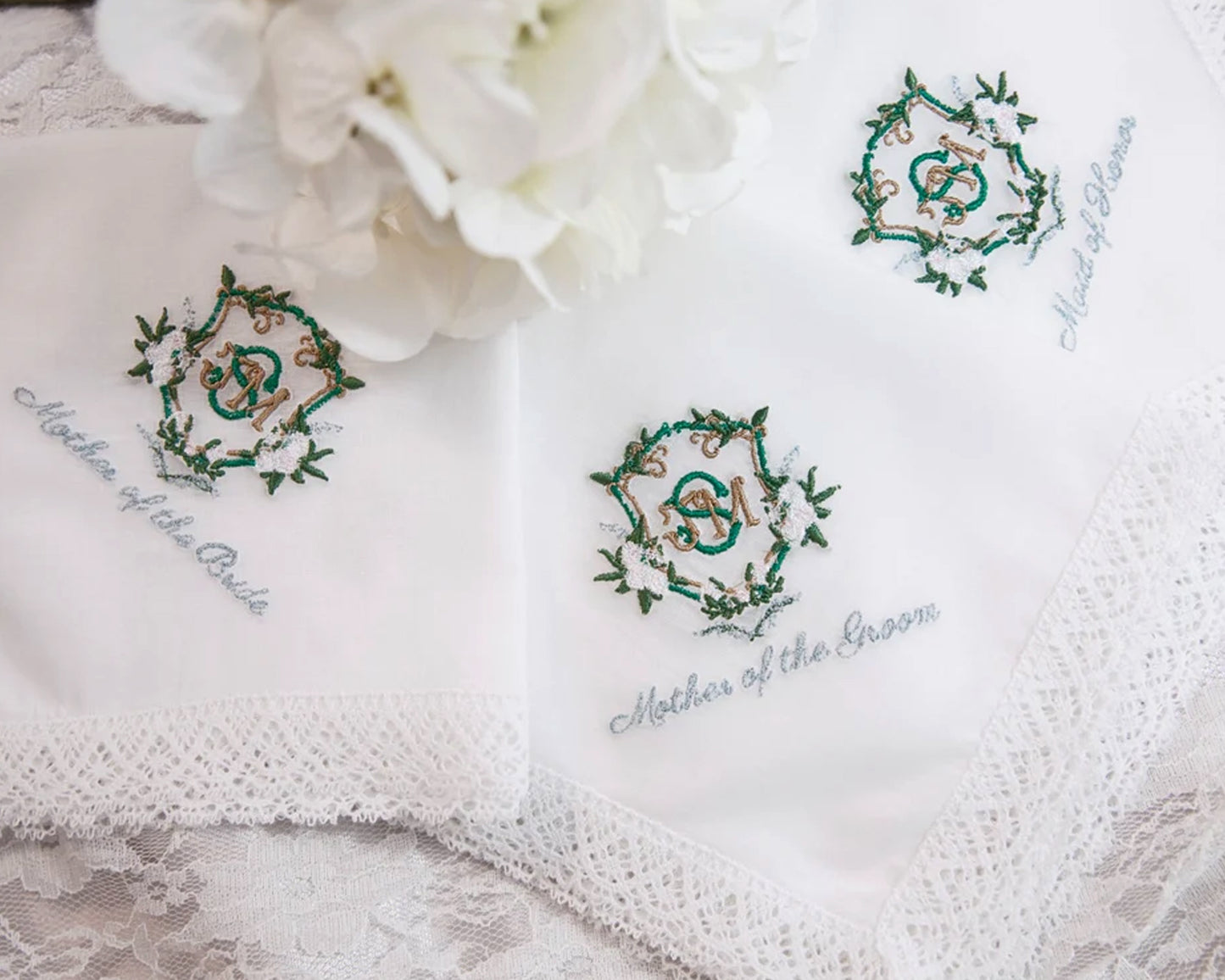 Handkerchief Monogrammed Lace or Plain for Wedding or Gifts