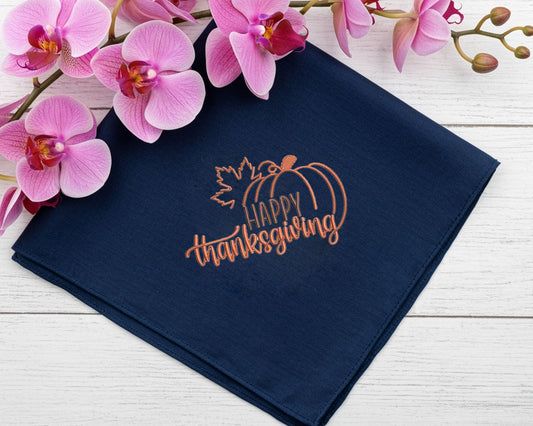 Festive Thanksgiving Cotton Handkerchief – Celebrate in Style
