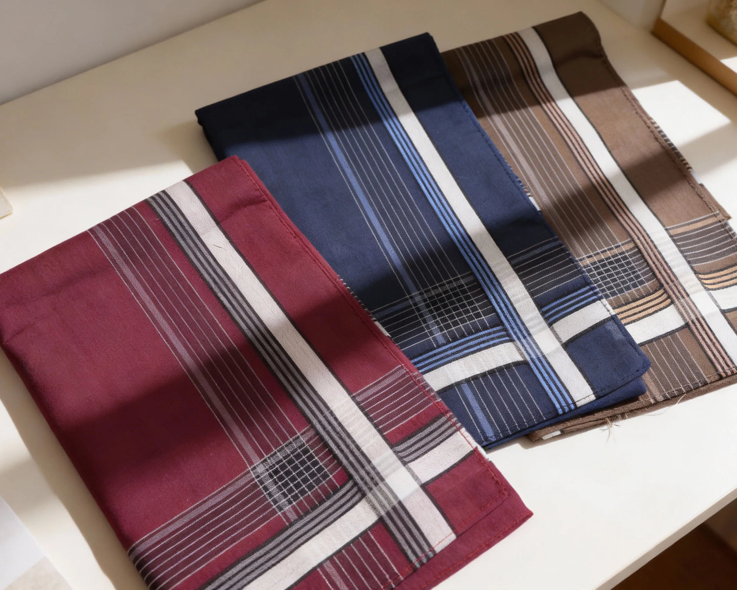 Classic Plaid Cotton Hankies for Men – Plaid Handkerchief Set (3 Pack)