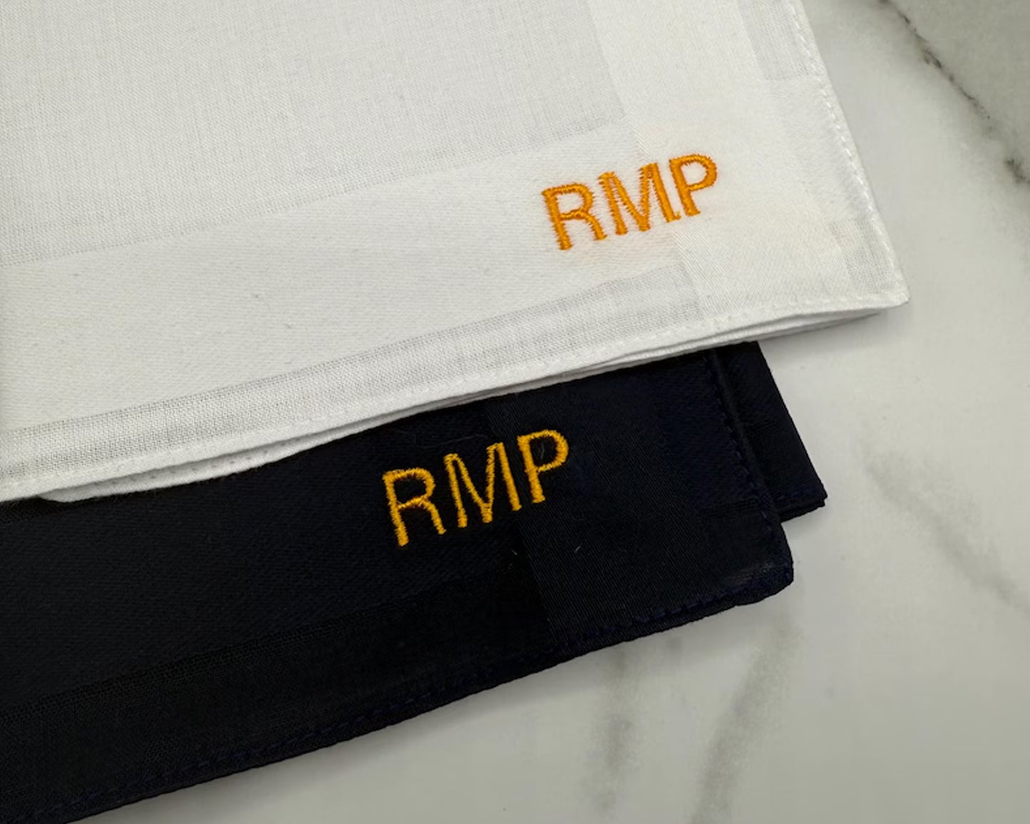 Custom Men’s Cotton Initial Embroidery Handkerchief - Pack of 5