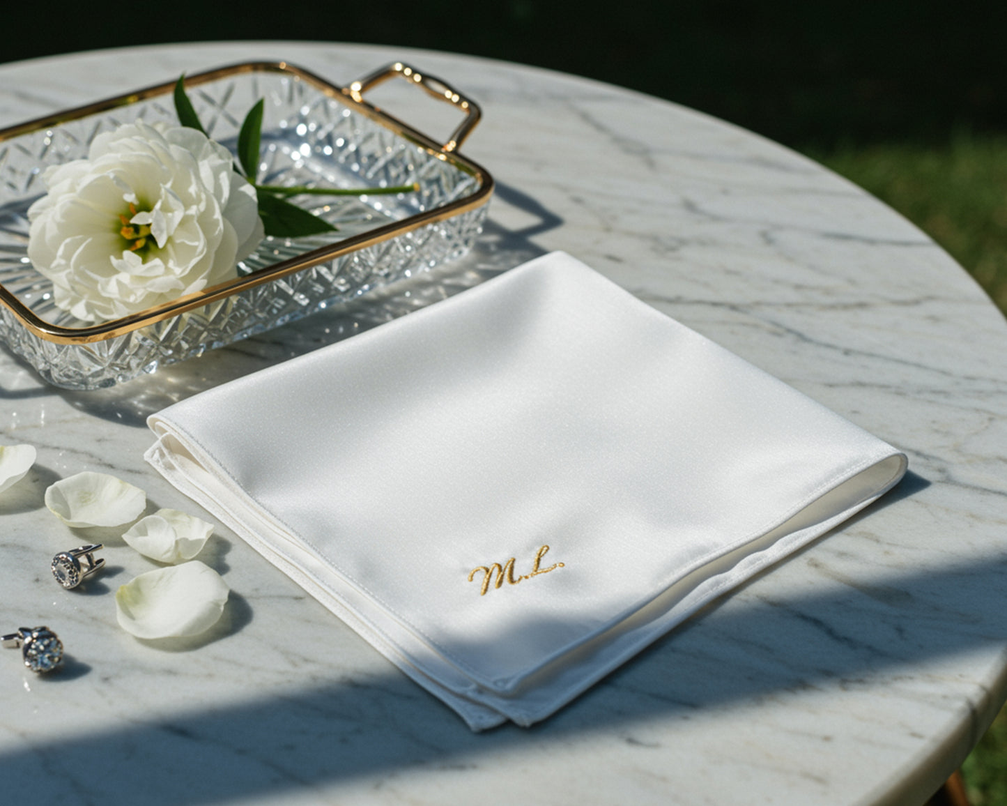 Monogrammed Cotton Handkerchief – Perfect for Wedding Dinner Table