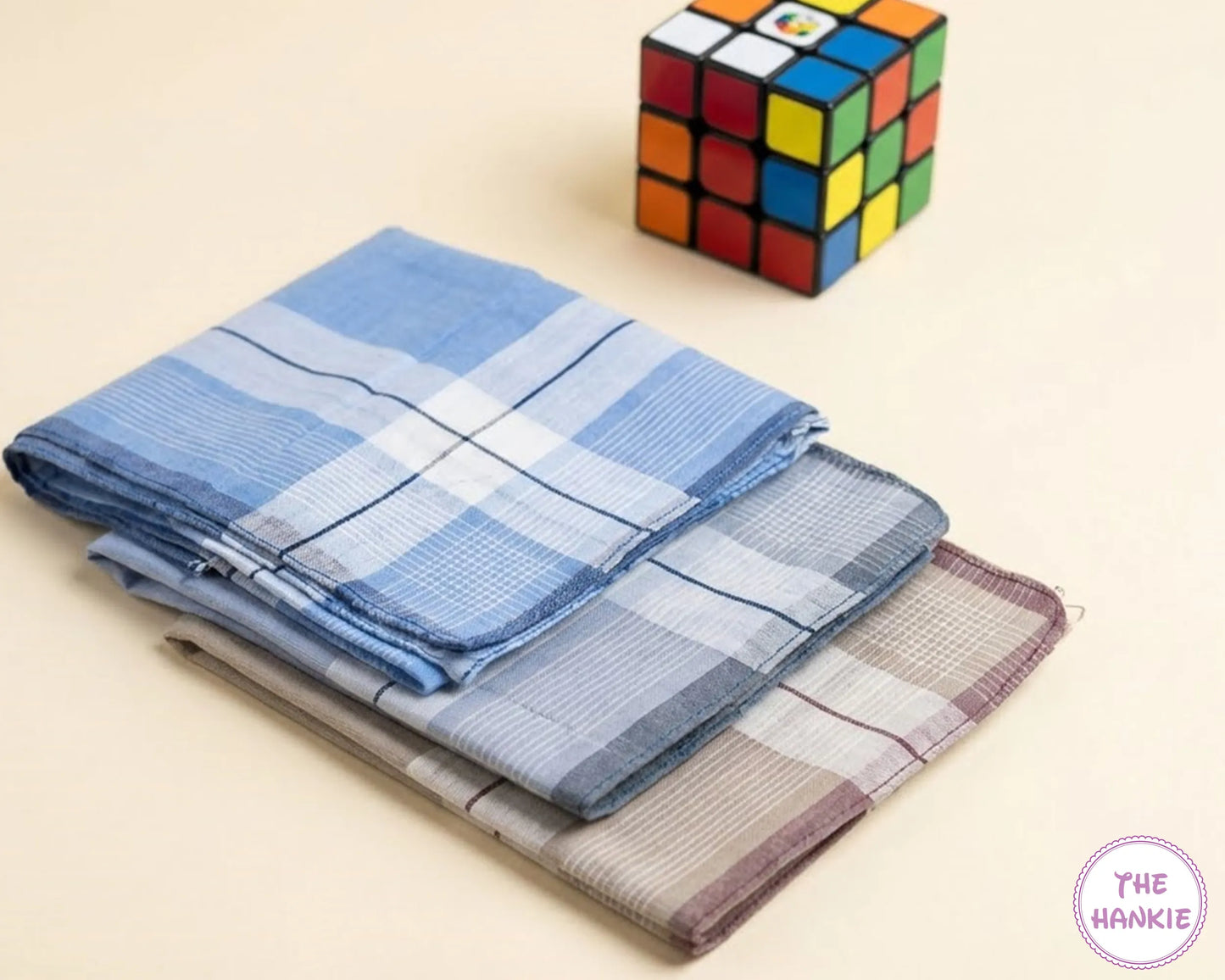 Premium Quality Cotton Men’s Hankies – Plaid Pattern Handkerchief Set
