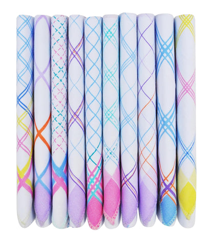 Colorful Checkered Women Cotton Handkerchiefs - Pack of 10