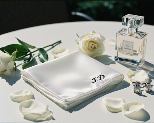 Monogrammed Cotton Handkerchief – Perfect for Wedding Dinner Table