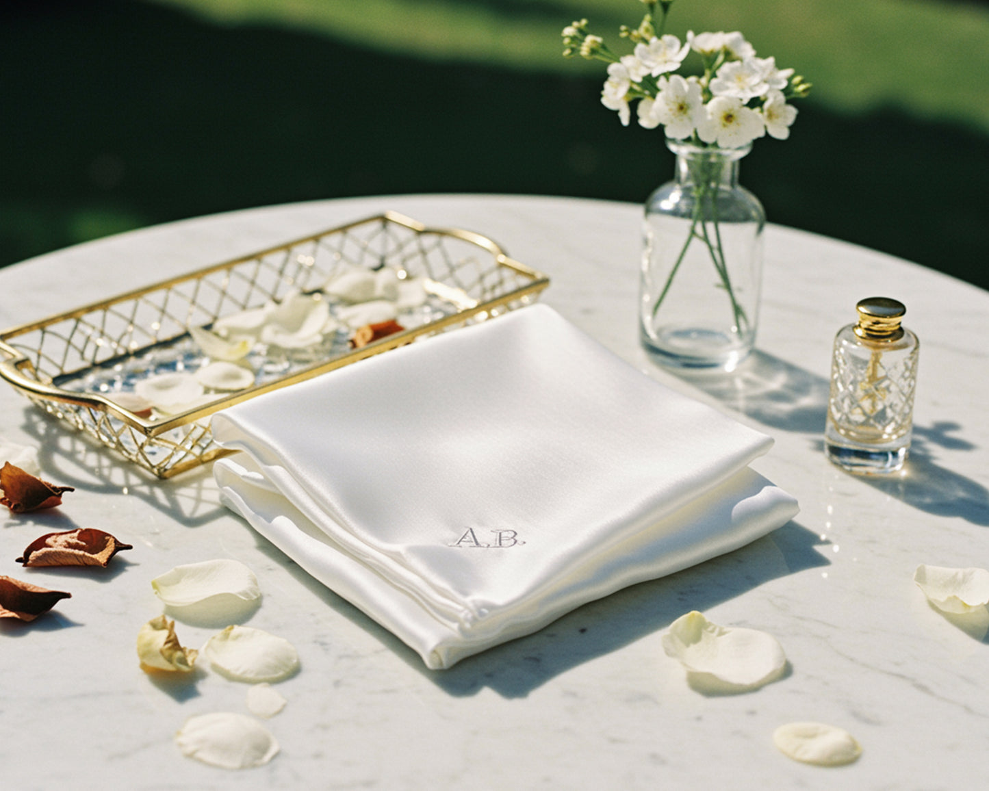 Monogrammed Cotton Handkerchief – Perfect for Wedding Dinner Table