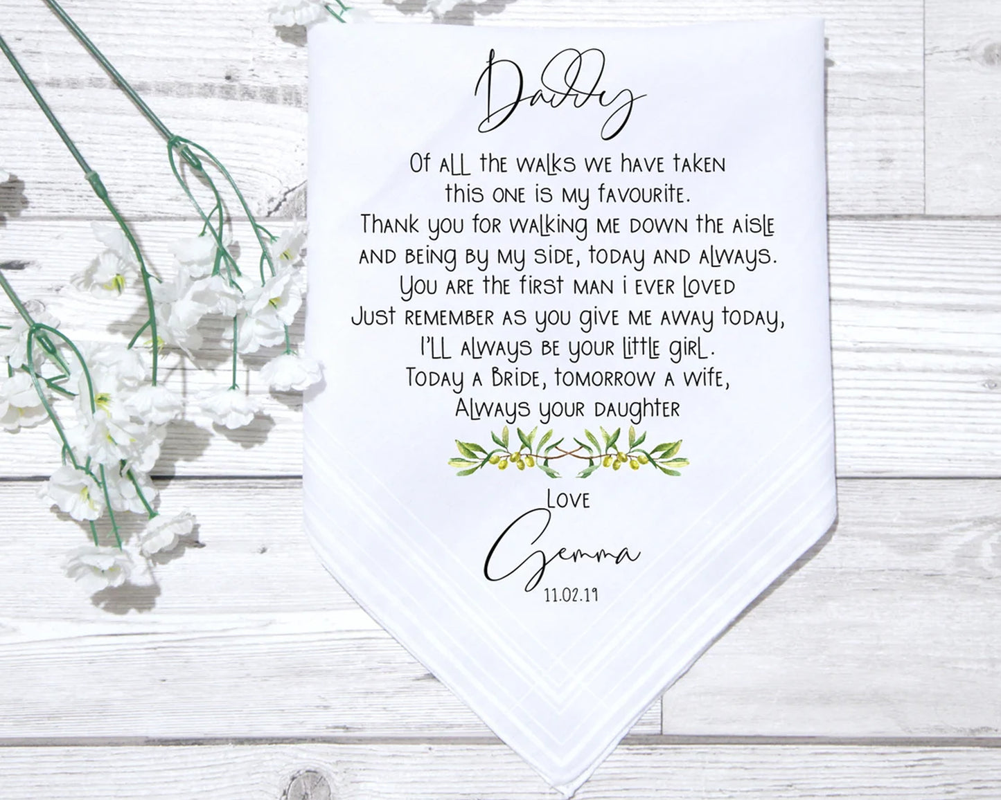 Custom Wedding Day Keepsake for Father USA