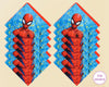 Two Spider-Man hankies with blue and red design on a beige background