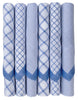 Handkerchief Vintage MARIO VALENTINO Blue Checks Plain Men’s Pocket Square Cotton