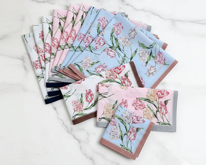Set of floral hankies Cotton Assorted 
