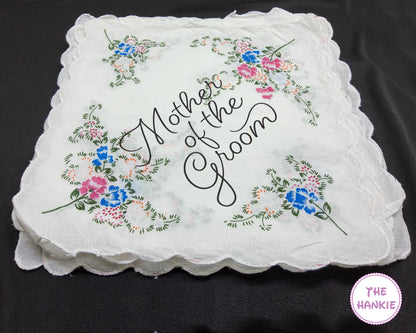 Wedding Gift Custom Embroidered Handkerchiefs Wedding Flower Handkerchief
