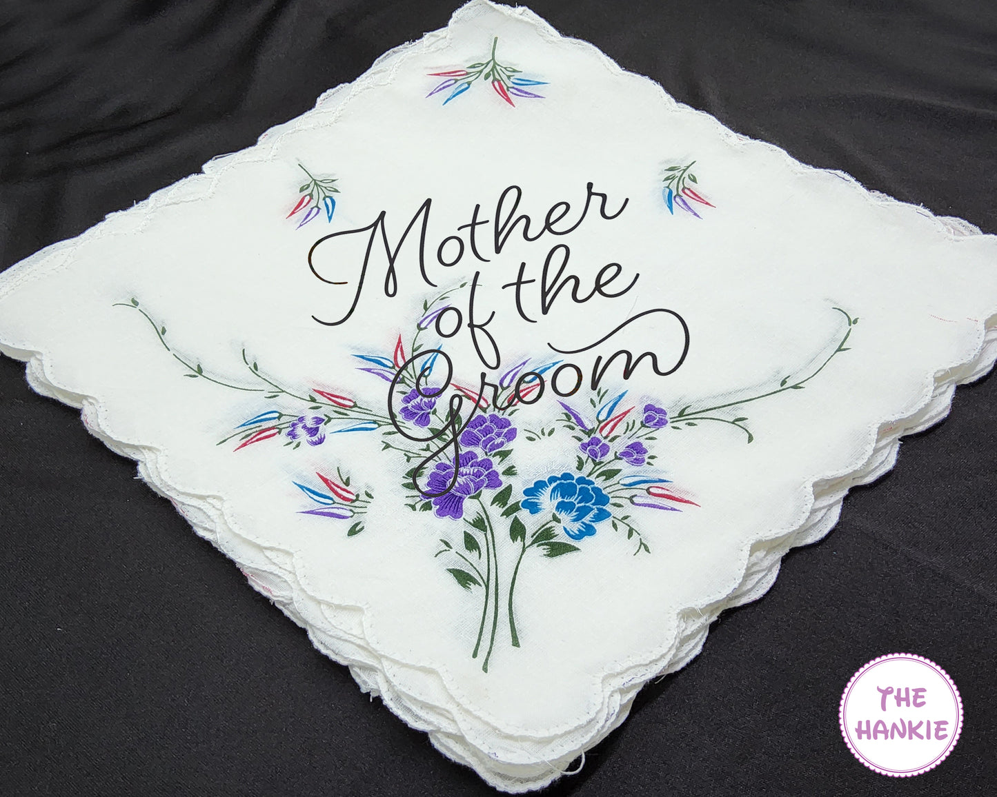 Hankies For Groom Bridal Handkerchief Custom Embroidered Wedding Gift