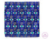 Patterned product with blue eyes and swirls on a blue background, branded 'The Hankie'.