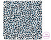 Blue and black leopard print hankie on a white background