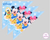 Two Disney-themed triangular flags featuring cartoon characters on a gray background.