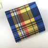 Plaid fabric with blue, yellow, and red pattern on a white background Personalized Cotton Men's Handkerchiefs