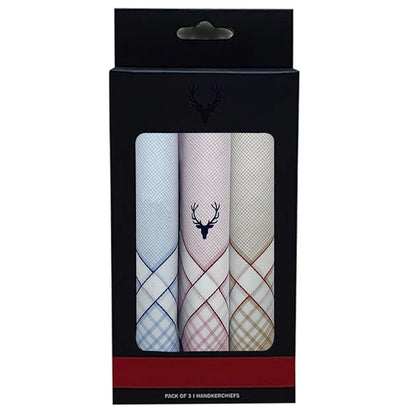 Men's cotton handkerchiefs, light colored with dark borders