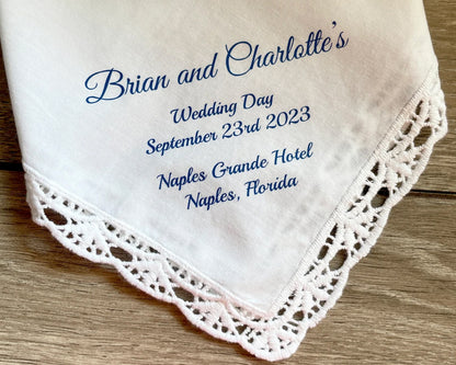 Custom lace cotton hankies Usa