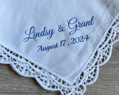 Personalized Cotton Lace Hankie Usa