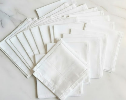 Set of White Cotton Hanky Made in USA 