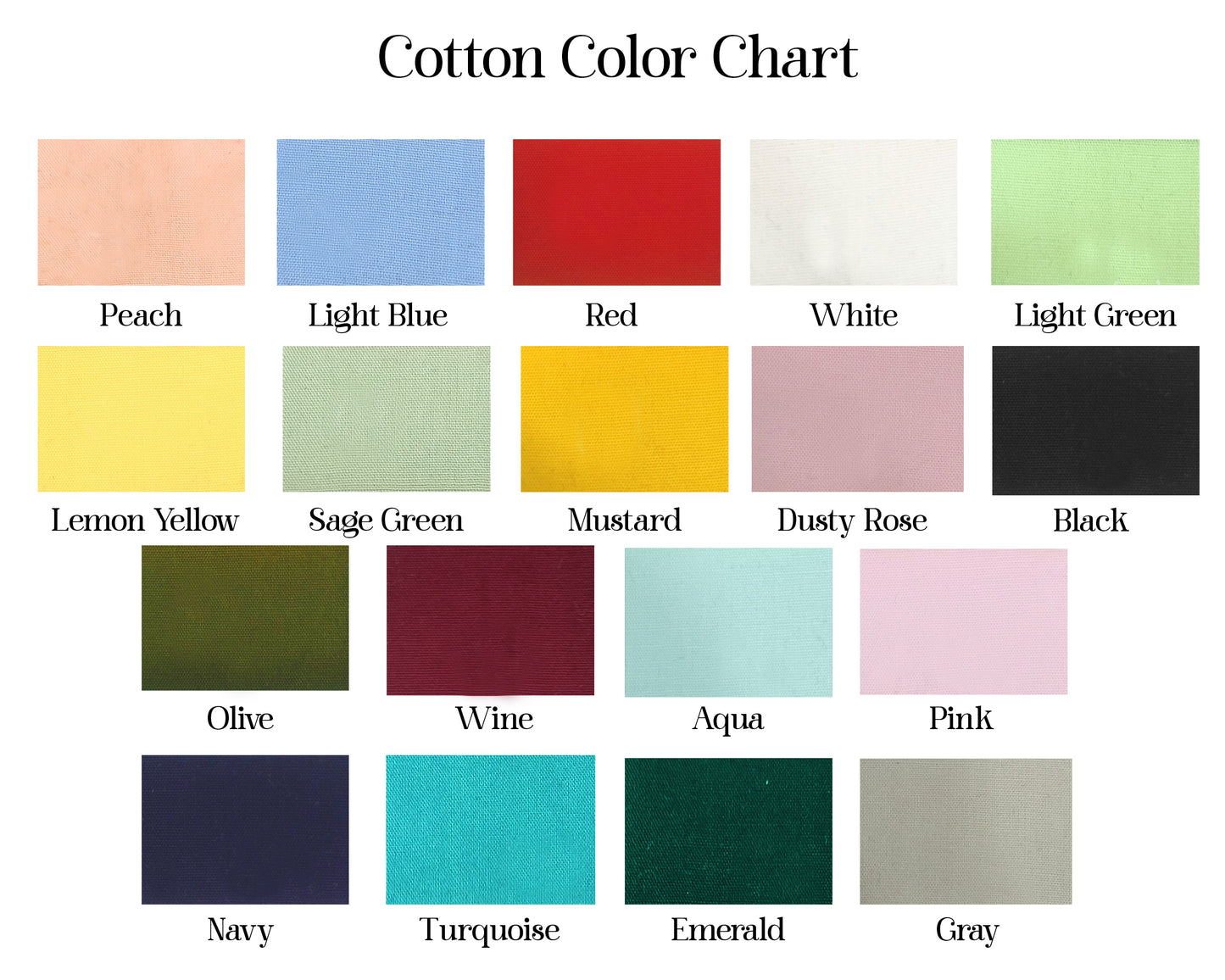 Cotton Color Chart Guide 