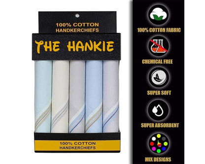  Fine Cotton Handkerchiefs Set Of 5 In Gift Box New