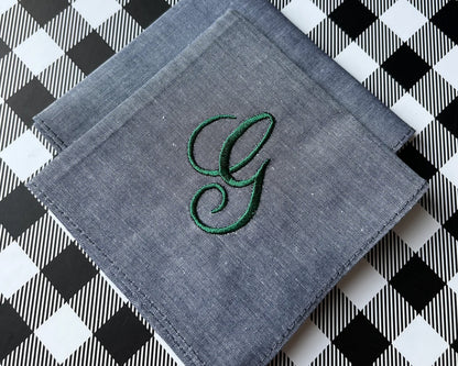 Silver Hankie Monogram Initial Hankies Usa