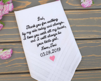 Custom Wedding Handkerchief for Father USA