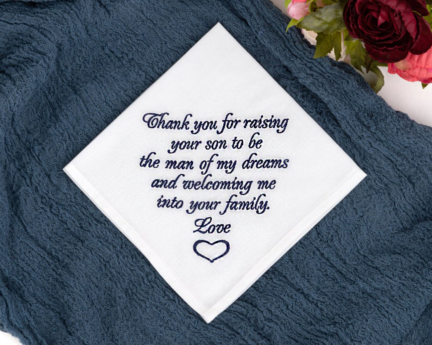 Custom Wedding Handkerchief for Bride & Groom’s Moms USA