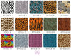 Collection of 15 animal print patterns with labels below each.