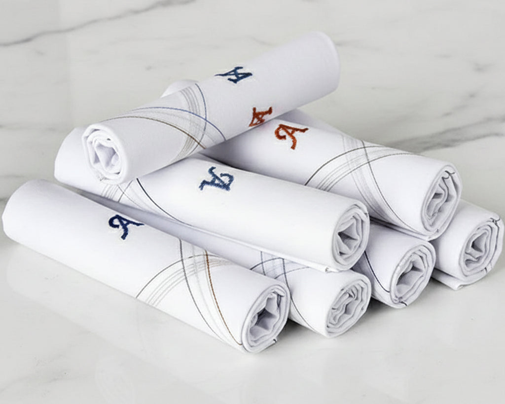 Wholesale Bulk Handkerchiefs Custom Initials Made in USA 