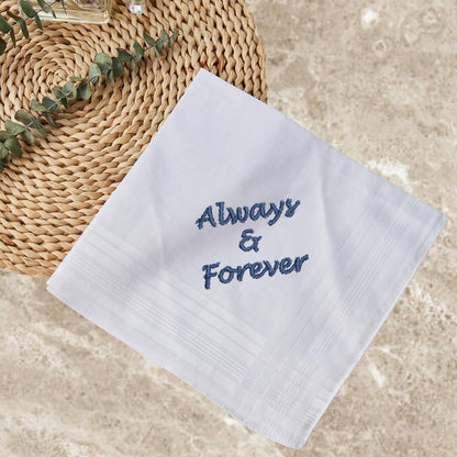 Custom Embroidered Wedding Handkerchief for Father