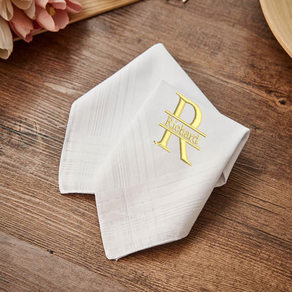 Personalized embroidered men's handkerchief 