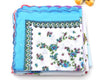Assortment of Floral Vintage Style Scalloped Edge Cotton Handkerchiefs