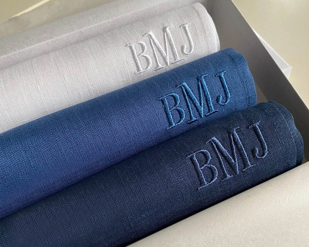 Custom Monogrammed Hankderchief for Groom