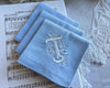 Blue Embroidered Monogrammed Handkerchiefs 
