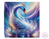 Colorful swan design on a white background with 'The Hankie' brand logo.
