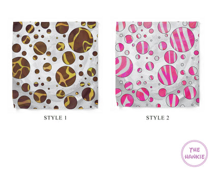 Two hankies with different patterns labeled 'Style 1' and 'Style 2', with 'The Hankie' branding.