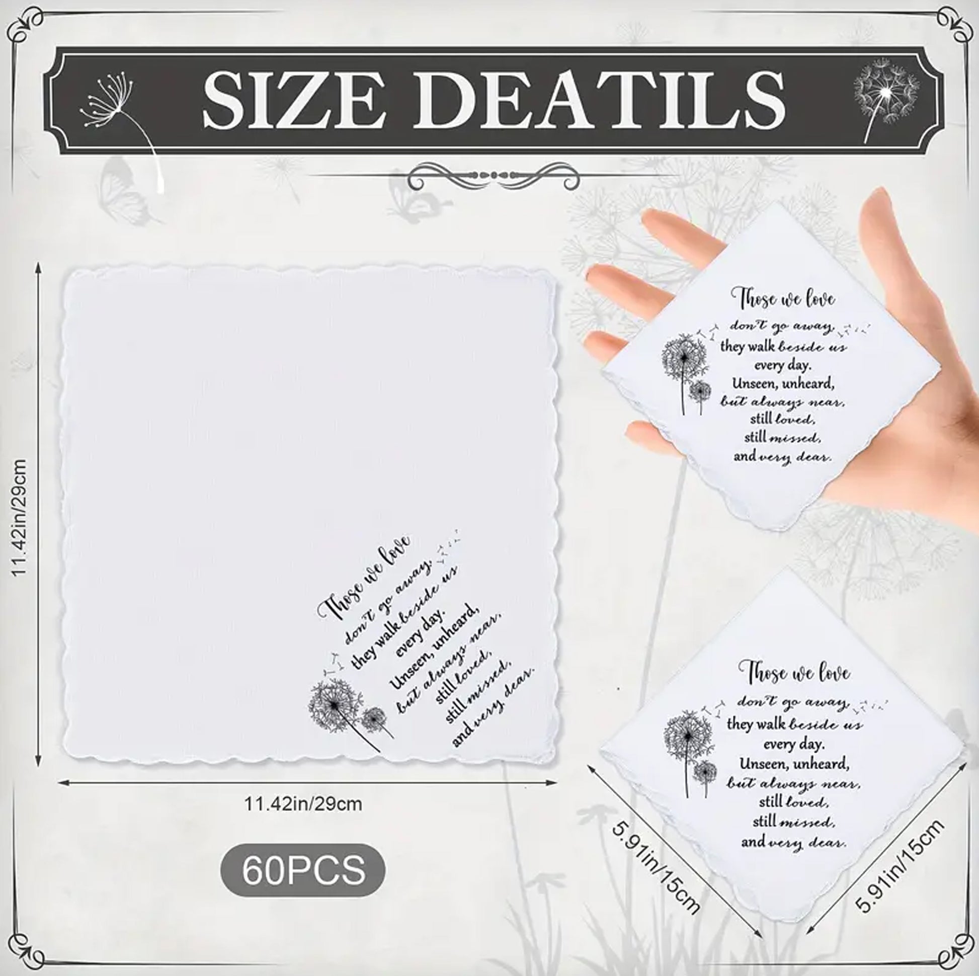 Personalized size of hanky  