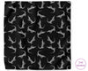 Black fabric with white crocodile pattern, branded 'The Hankie'.