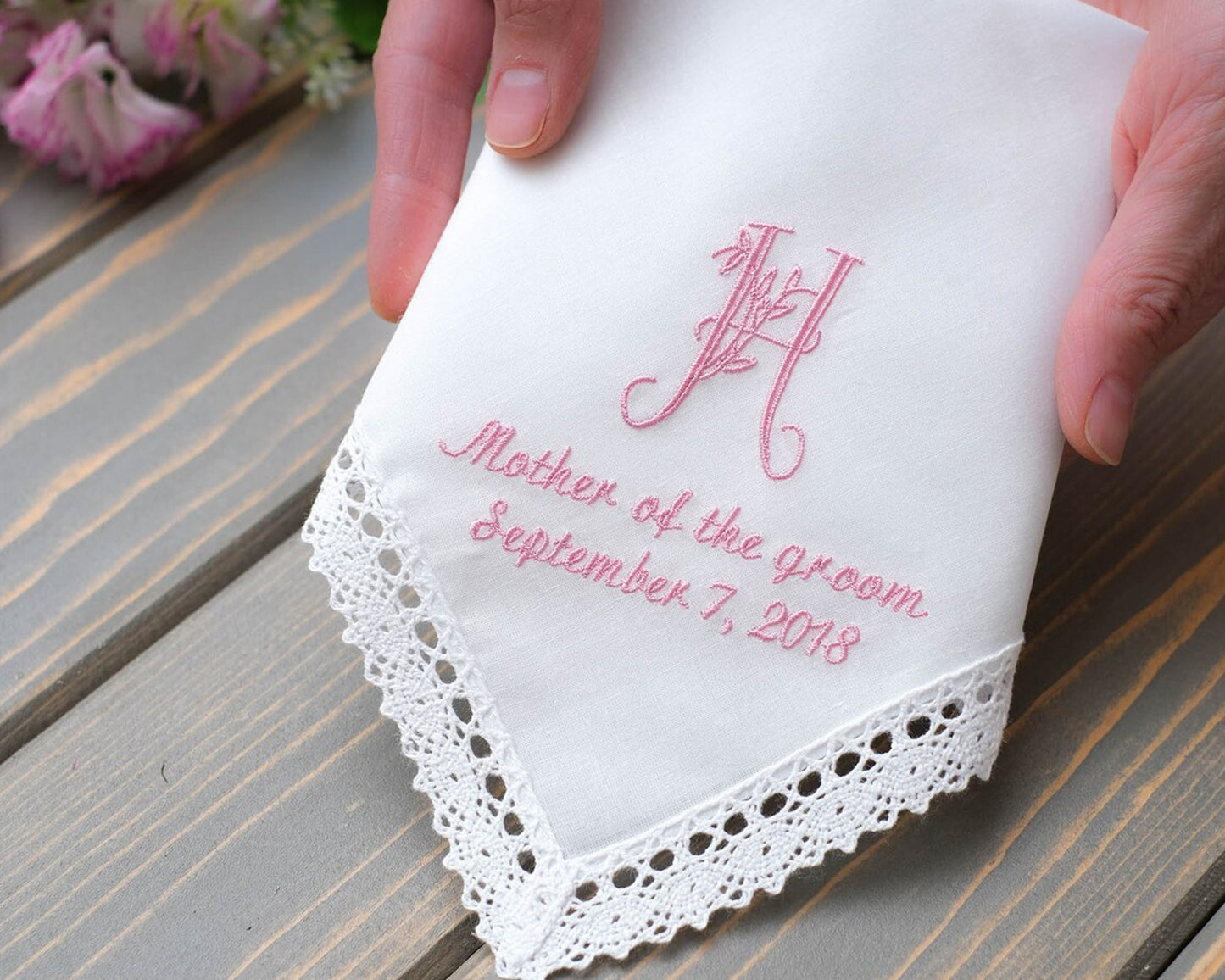 Personalized Cotton Lace Hankies Usa 