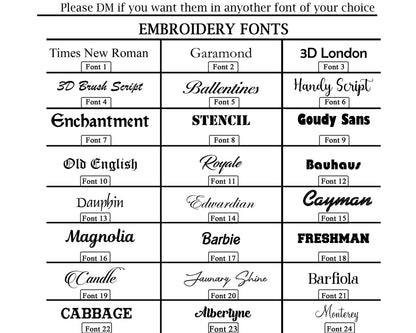 Emboridered Font Page USA
