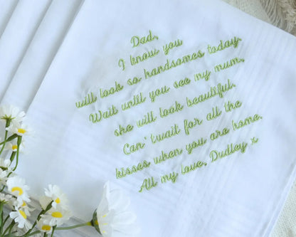 Hankerchief for Son  Groomsmen Handkerchiefs Personalized Linen Handkerchief