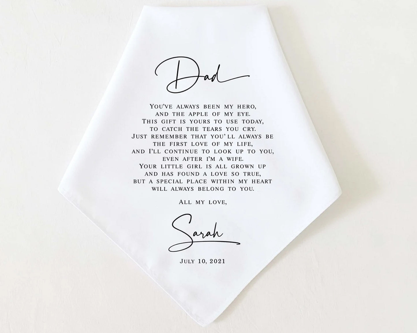 Custom Wedding Handkerchief for Dad USA