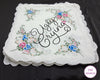 blue hanky Happy Tears wedding embroidered handkerchief