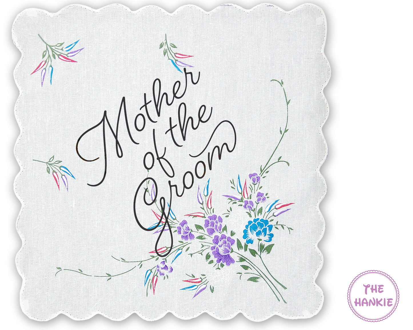 Custom Embroidered Wedding Gift Bridal Handkerchief