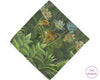 Green floral patterned hankie with 'The Hankie' branding on a white background